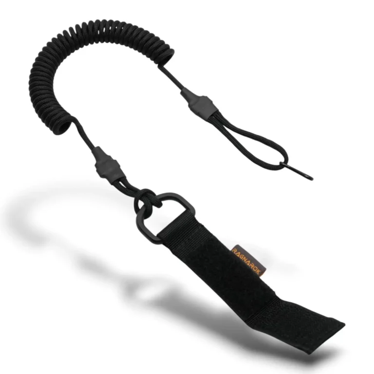 RAGNAROK Coiled Tactical Pistol Lanyard – Black